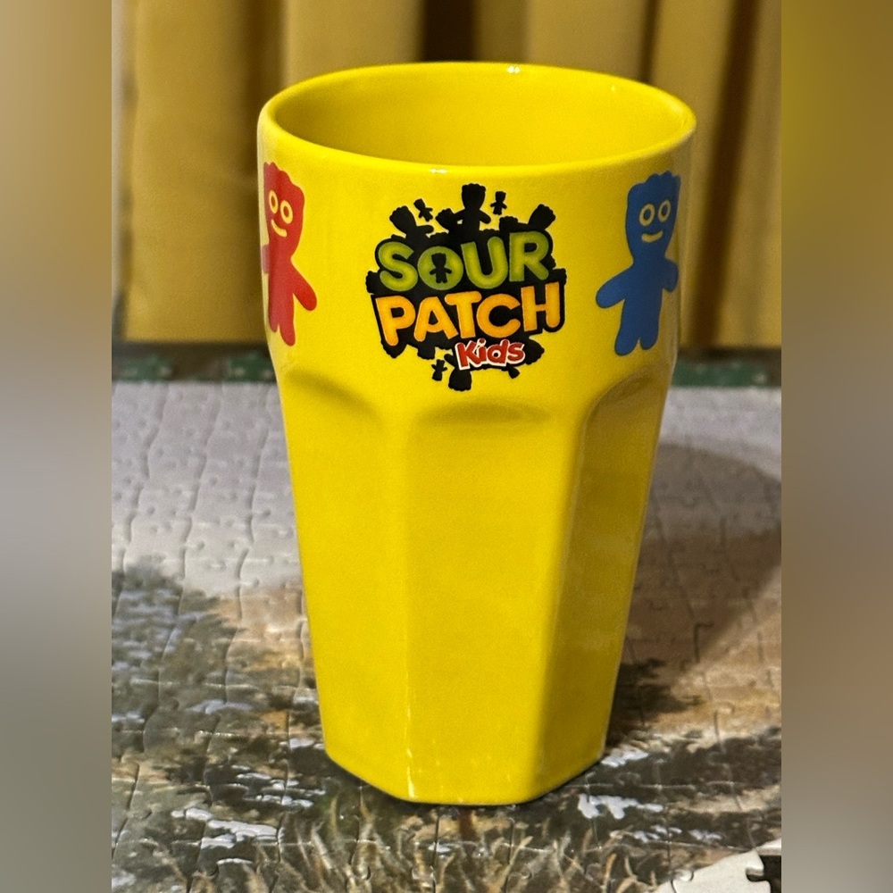 2023 Sour Patch Kids Candy Logo Design Yellow Ceramic Collectible Tumbler 10oz